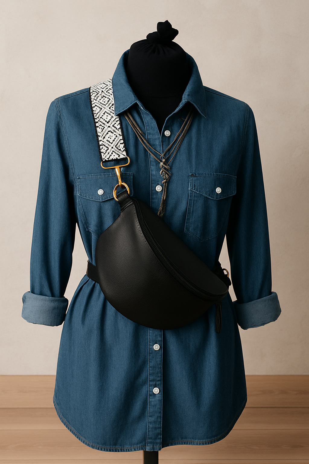 Sac banane noir Escapade
